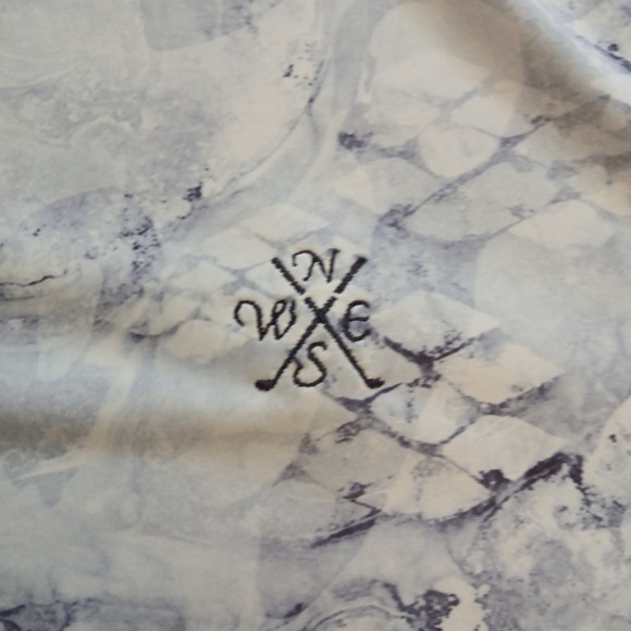 Scales‎ Polo Mens XXL 2XL White AOP Golf Performance Stretch Flex Golf Club Logo - Picture 3 of 13